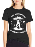 Even Aliens Believe Dog & Cat UFO Graphic T-Shirt product image 1