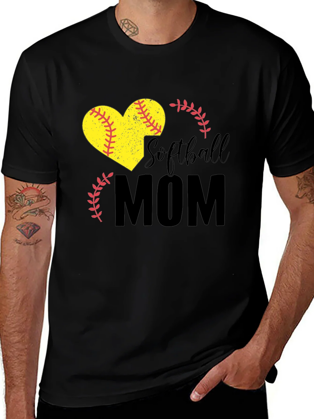Softball Mom Heart Graphic Tee product image 1