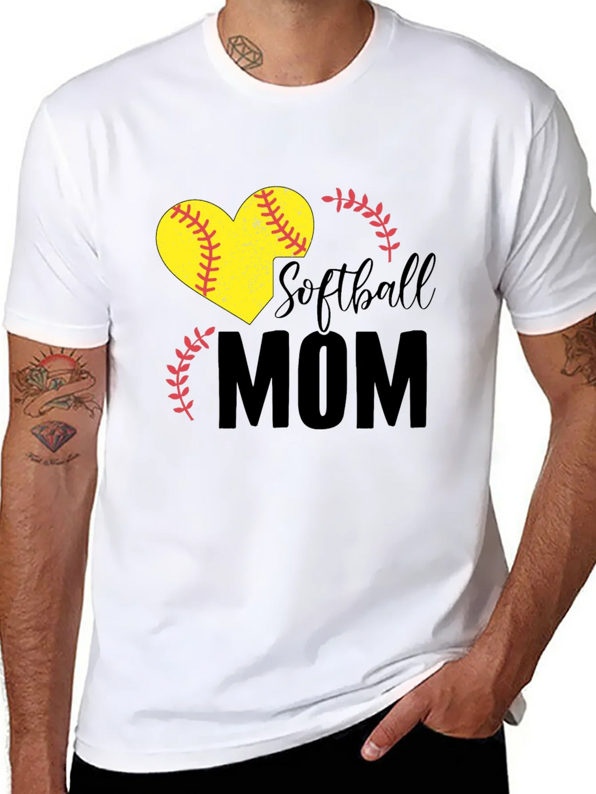 Softball Mom Heart Graphic Tee product image 4
