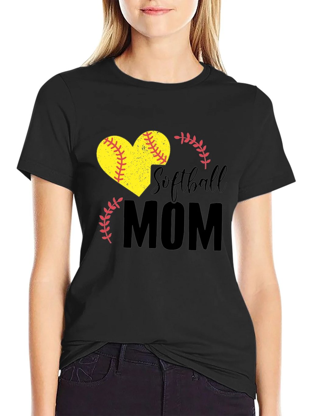 Softball Mom Heart Graphic Tee product image 2