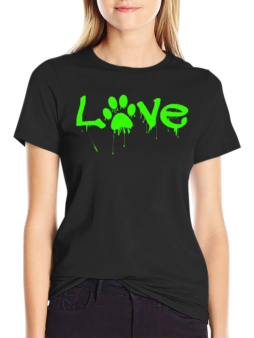 Love Paw Print Graphic Tee - Black product image 2
