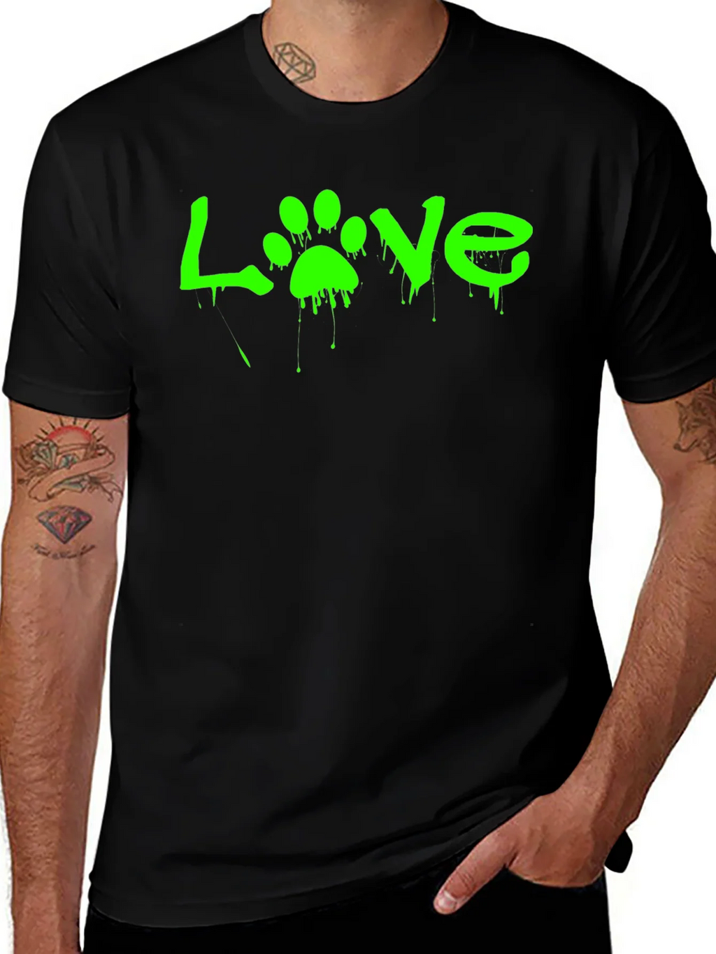 Love Paw Print Graphic Tee - Black product image 1