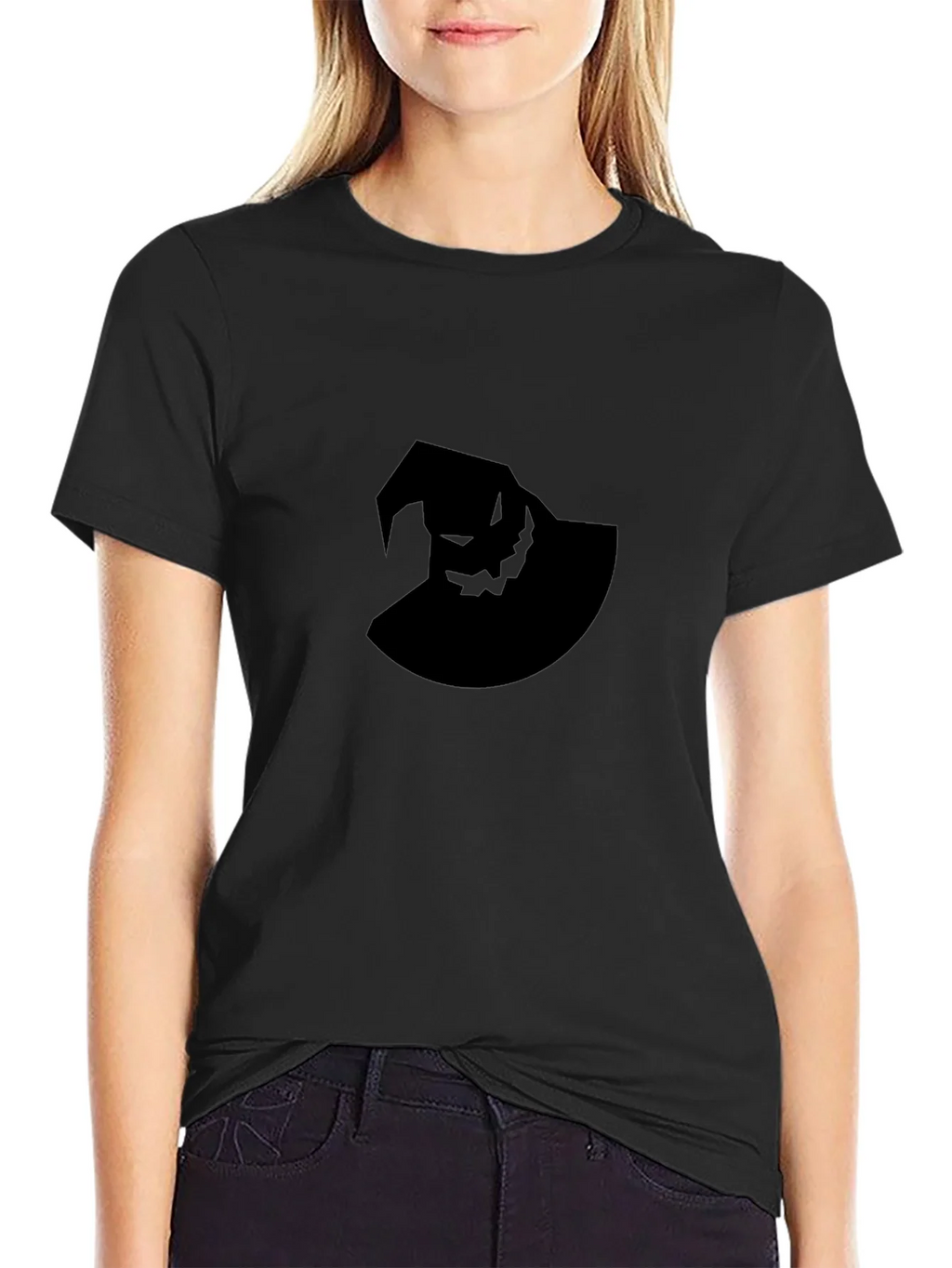 Spooky Hat Graphic Tee - Black Cotton Comfort