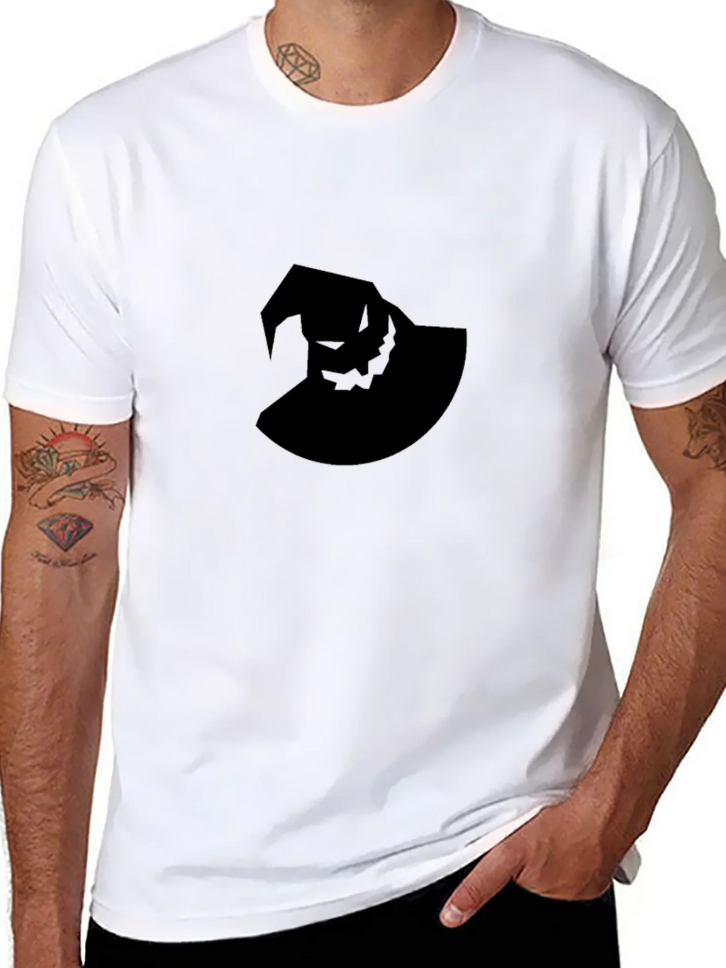 Spooky Hat Graphic Tee - Black Cotton Comfort