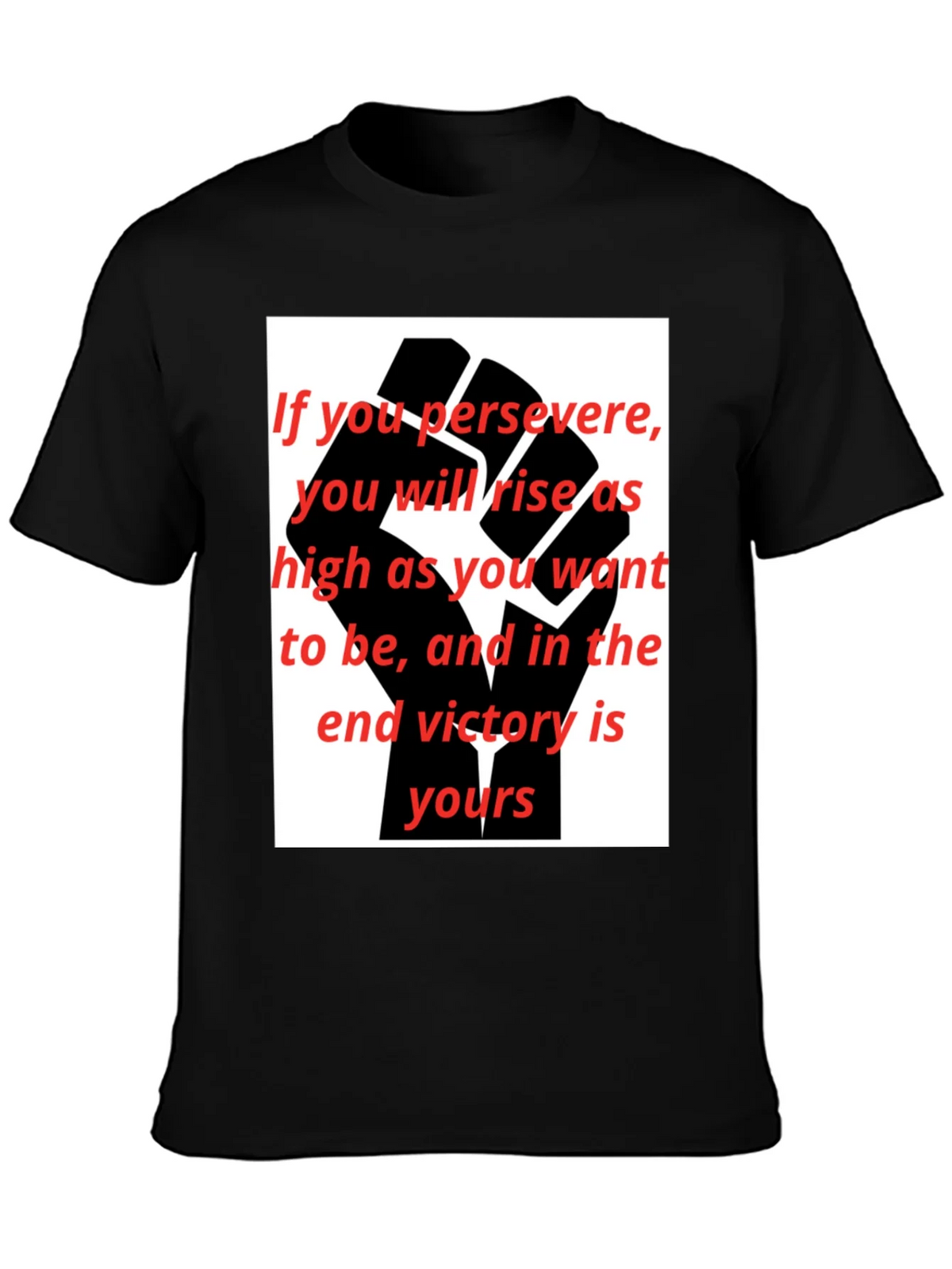 Motivational Black Fist Graphic T-Shirt product image 3