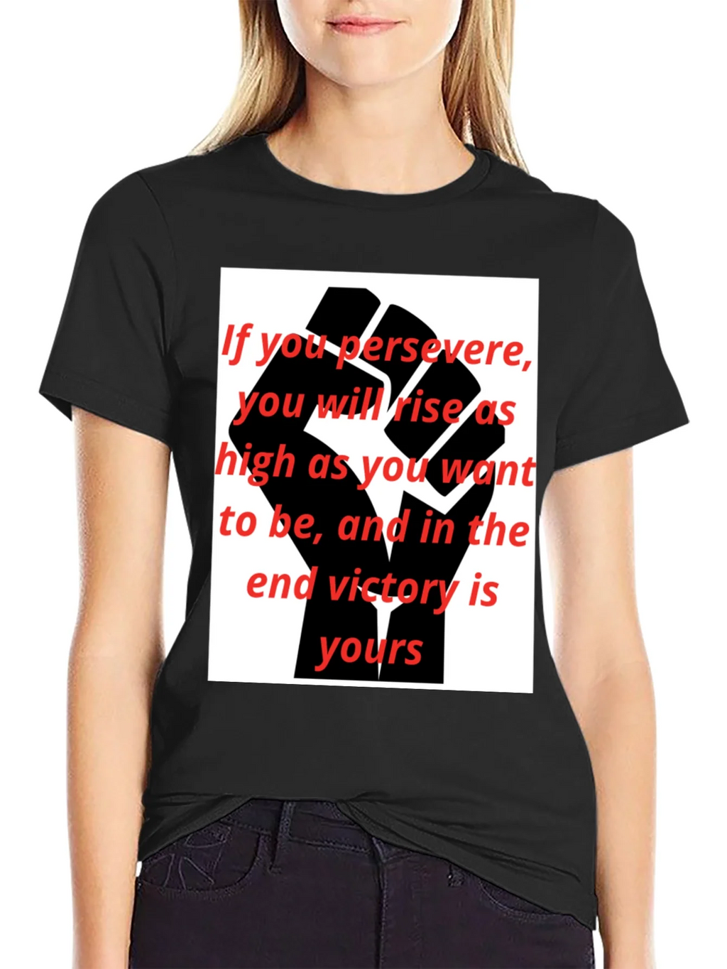 Motivational Black Fist Graphic T-Shirt product image 2