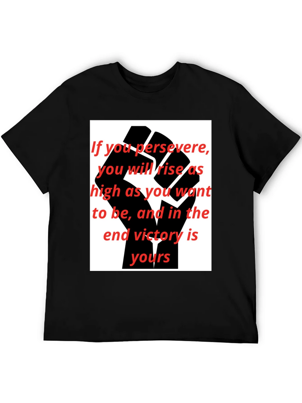 Motivational Black Fist Graphic T-Shirt product image 5