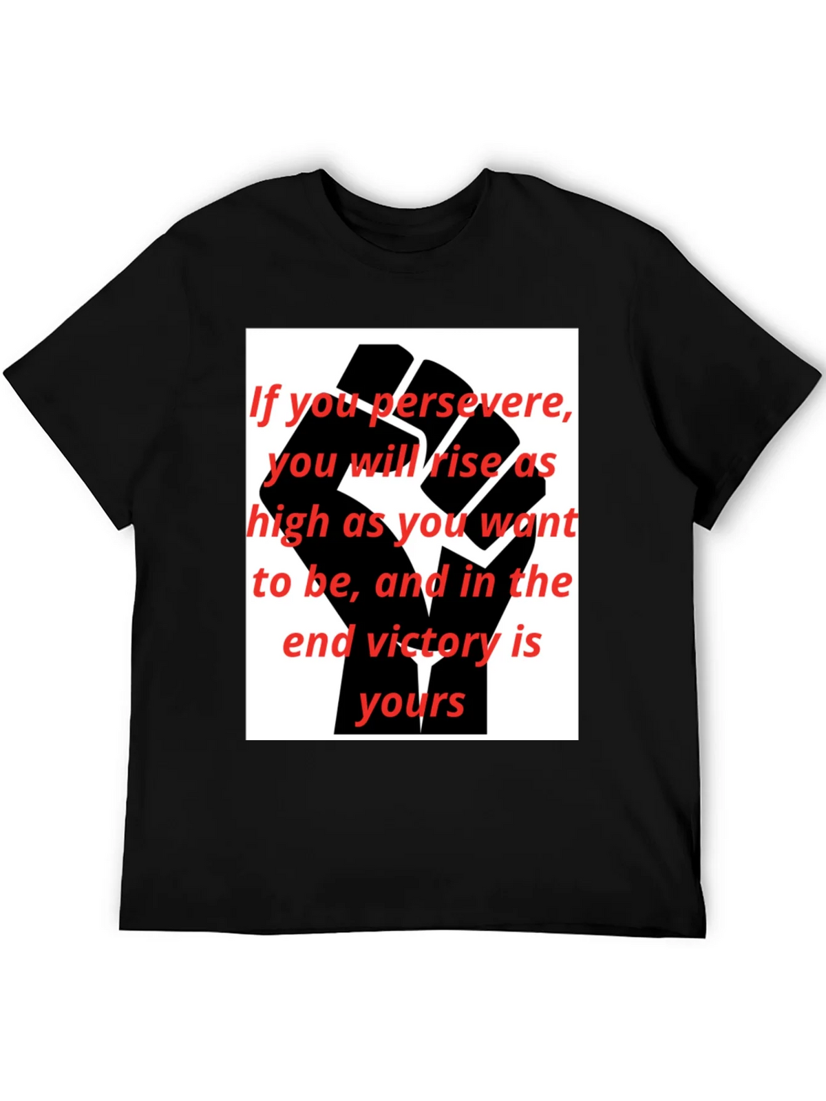 Motivational Black Fist Graphic T-Shirt product image 5