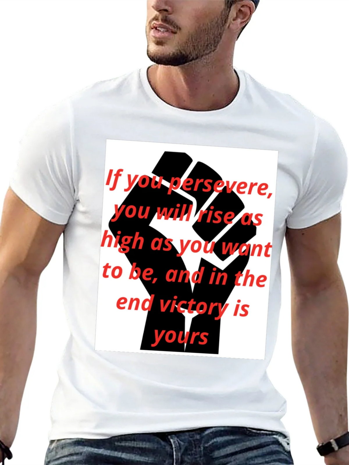 Motivational Black Fist Graphic T-Shirt product image 12