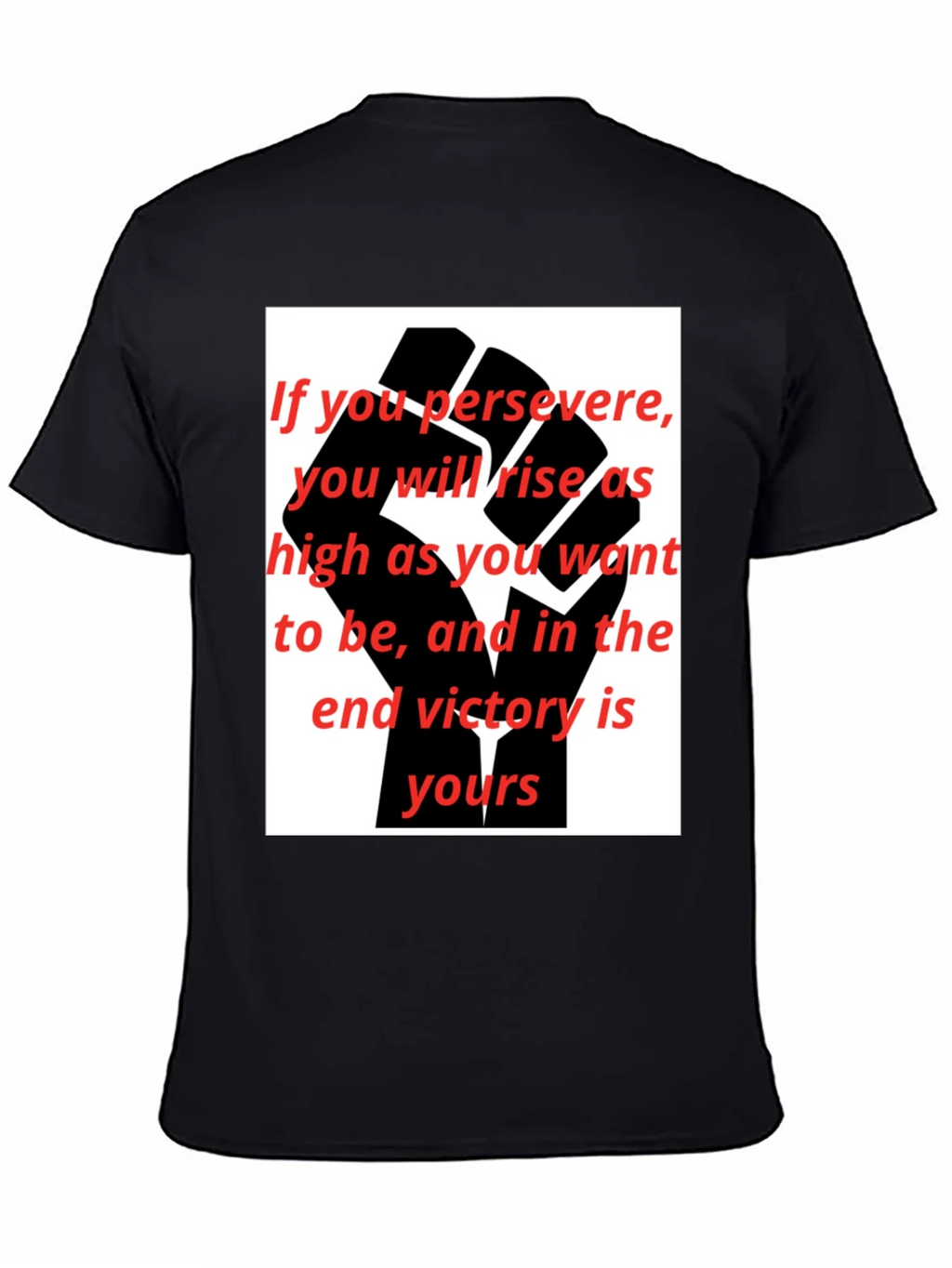 Motivational Black Fist Graphic T-Shirt product image 4