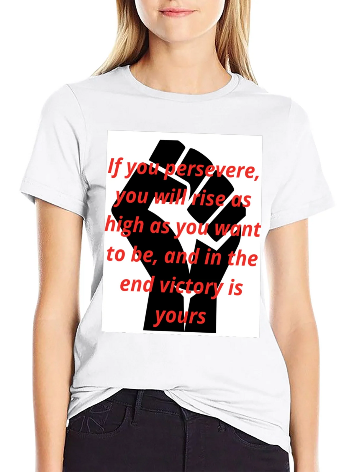 Motivational Black Fist Graphic T-Shirt product image 8