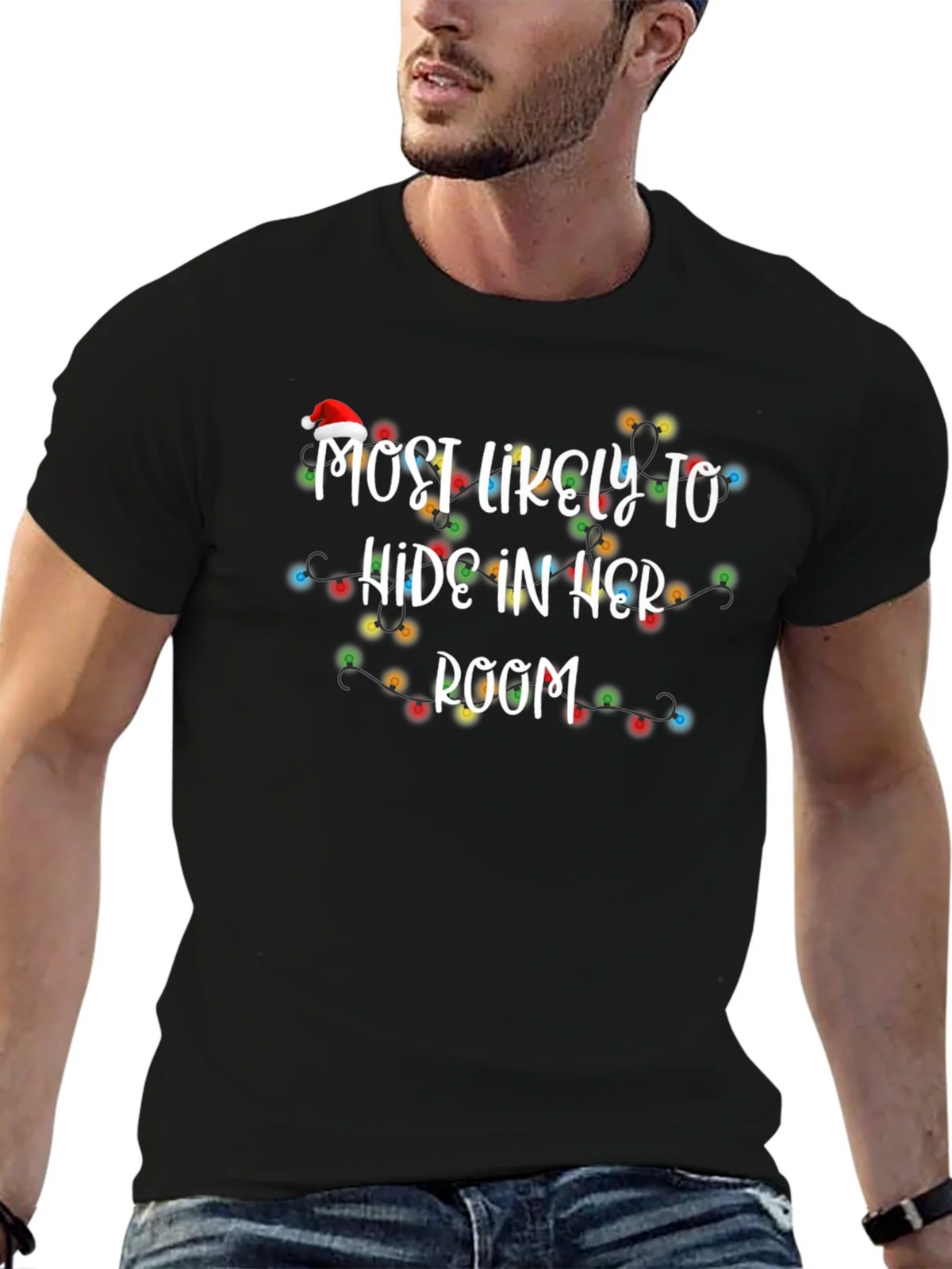 Most Likely To Hide In Her Room Christmas T-Shirt