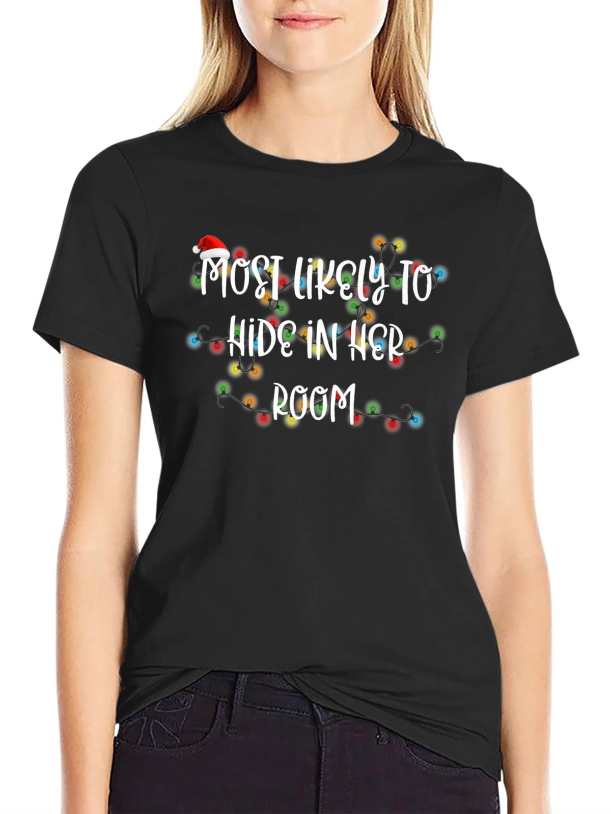 Most Likely To Hide In Her Room Christmas T-Shirt
