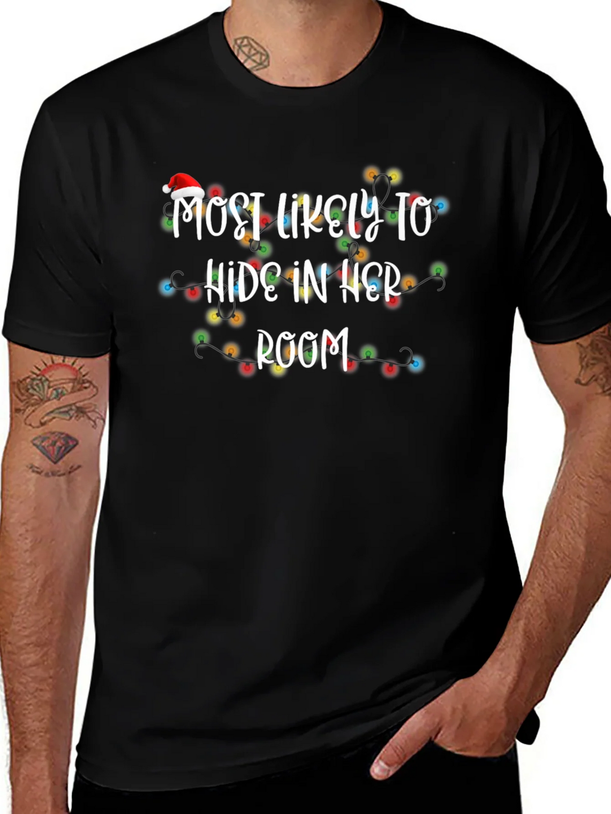 Most Likely To Hide In Her Room Christmas T-Shirt