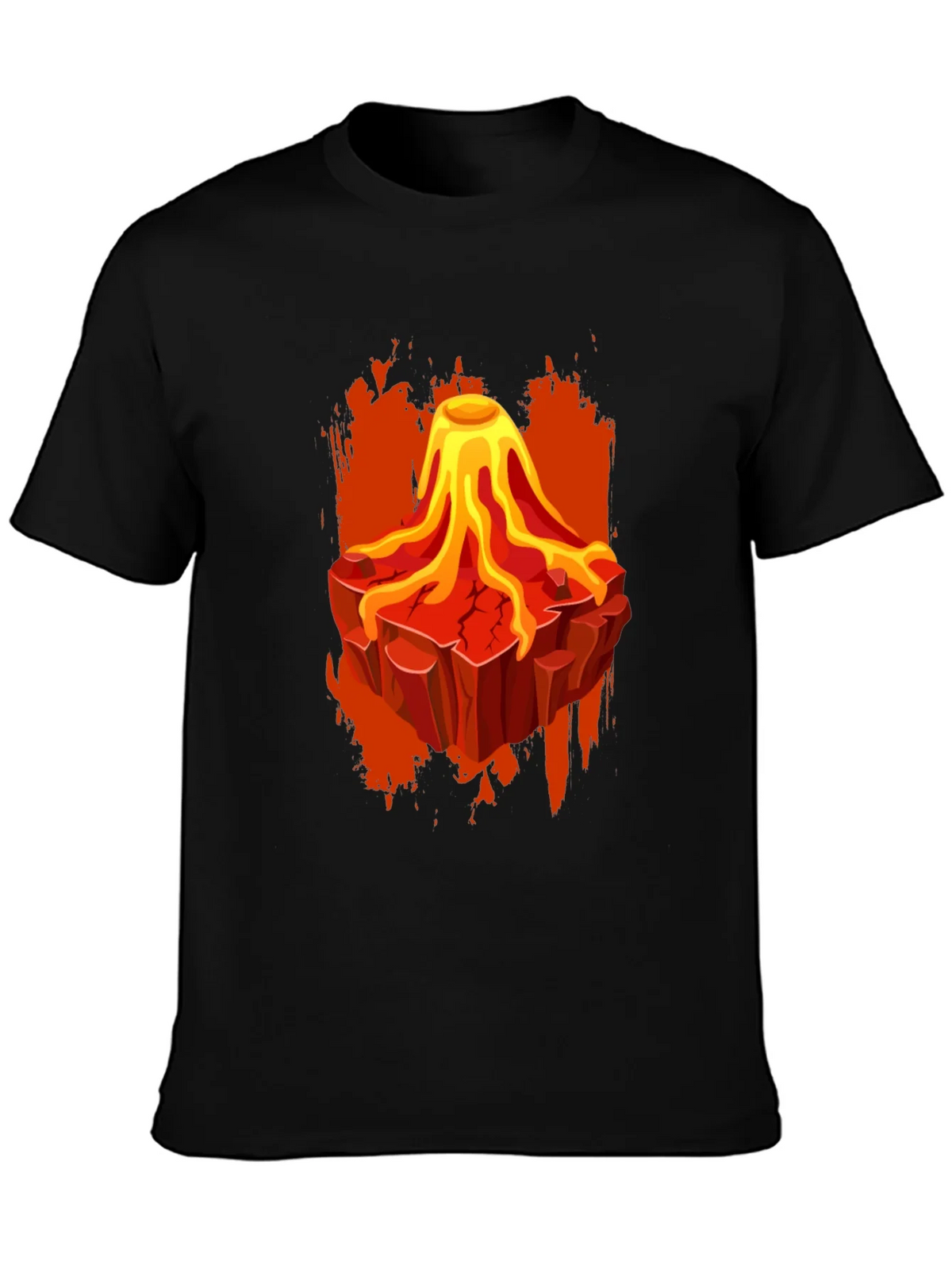 Volcano Lava Graphic Print Black T-Shirt product image 3