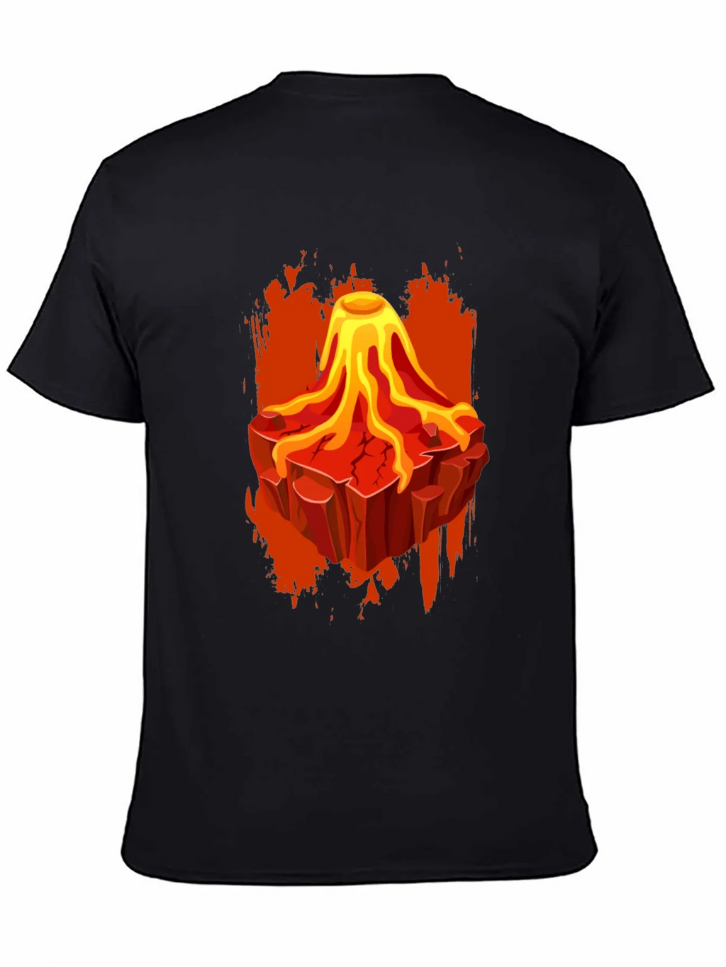 Volcano Lava Graphic Print Black T-Shirt product image 4
