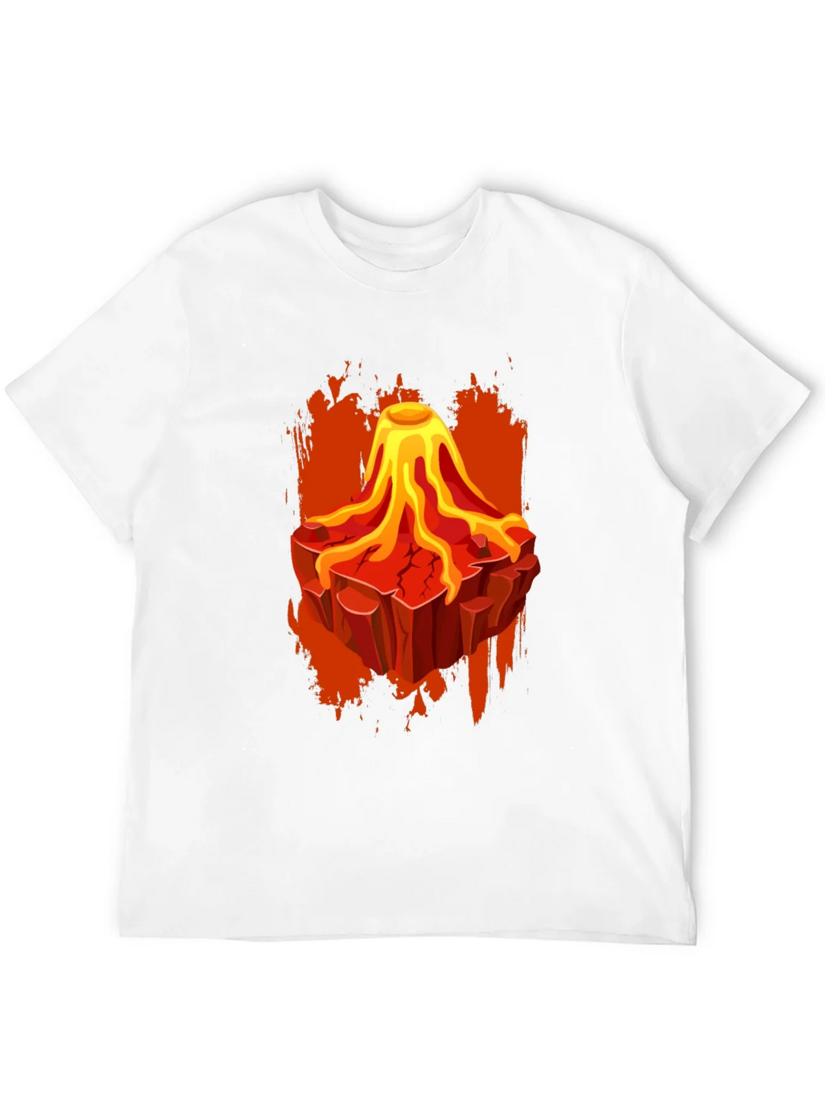 Volcano Lava Graphic Print Black T-Shirt product image 11