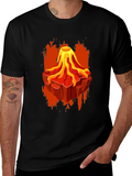 Volcano Lava Graphic Print Black T-Shirt product image 1