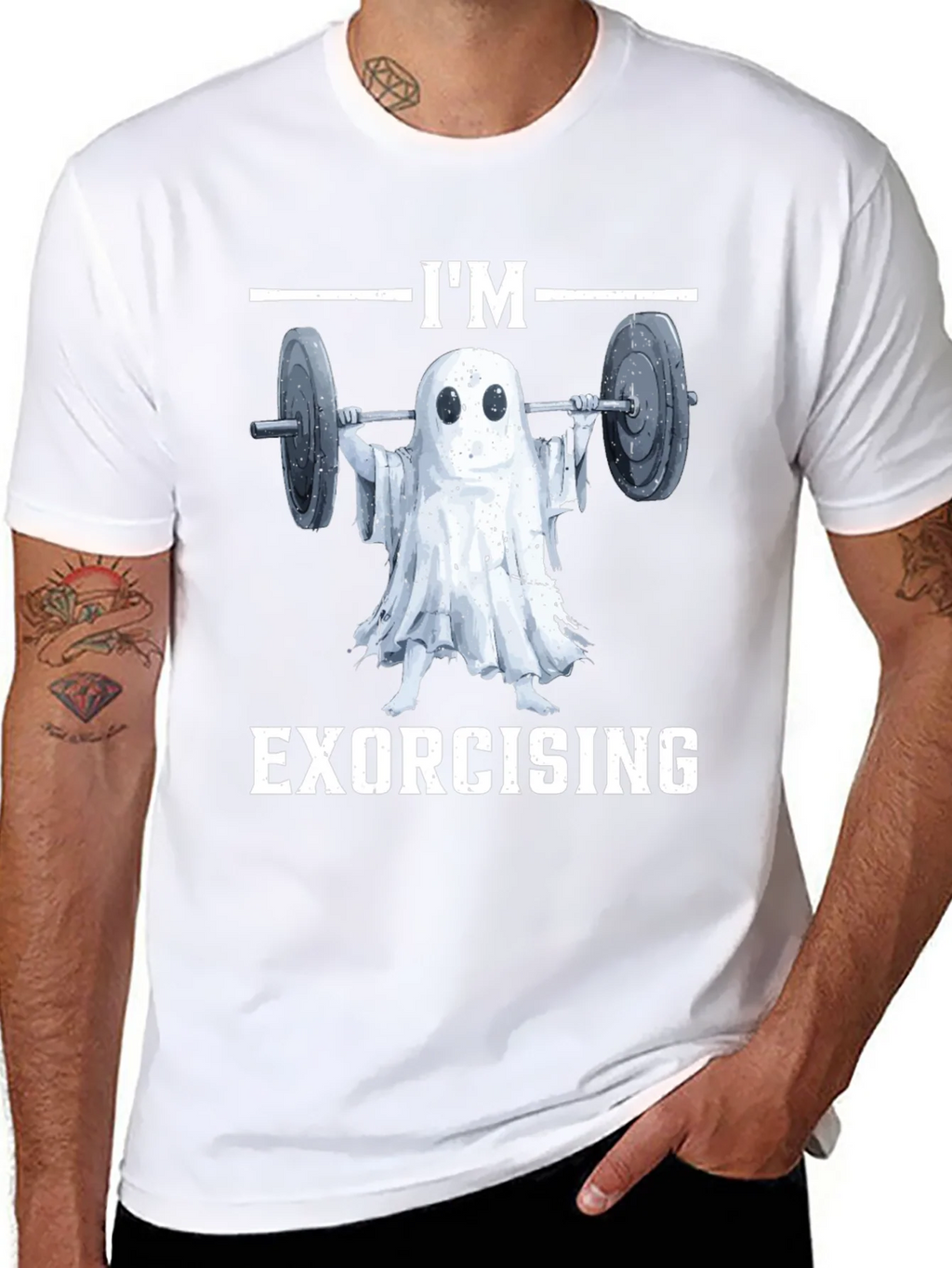 Funny Ghost Exorcising Workout T-Shirt product image 7