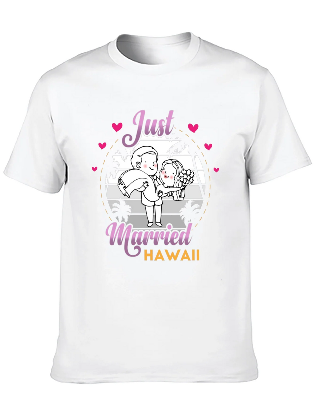 Just Married Hawaii Graphic T-Shirt product image 4