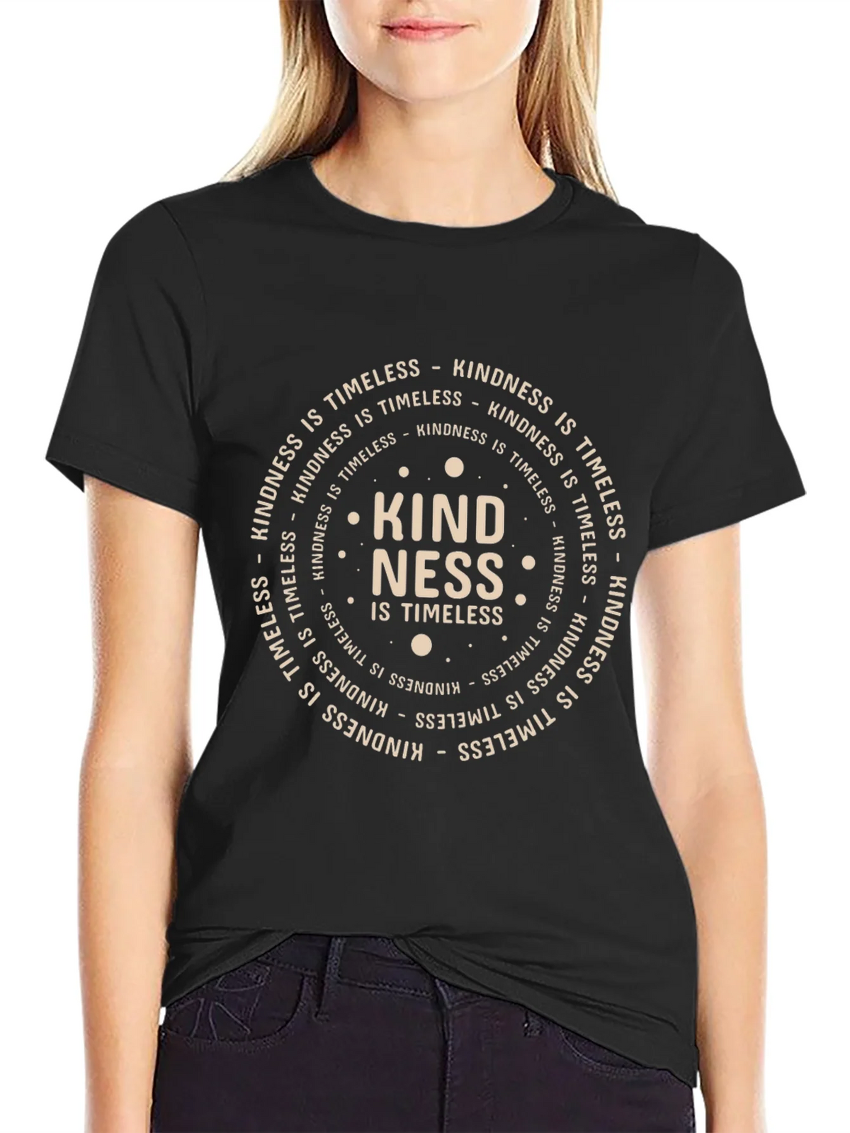 Kindness is Timeless Black Graphic Tee product image 2