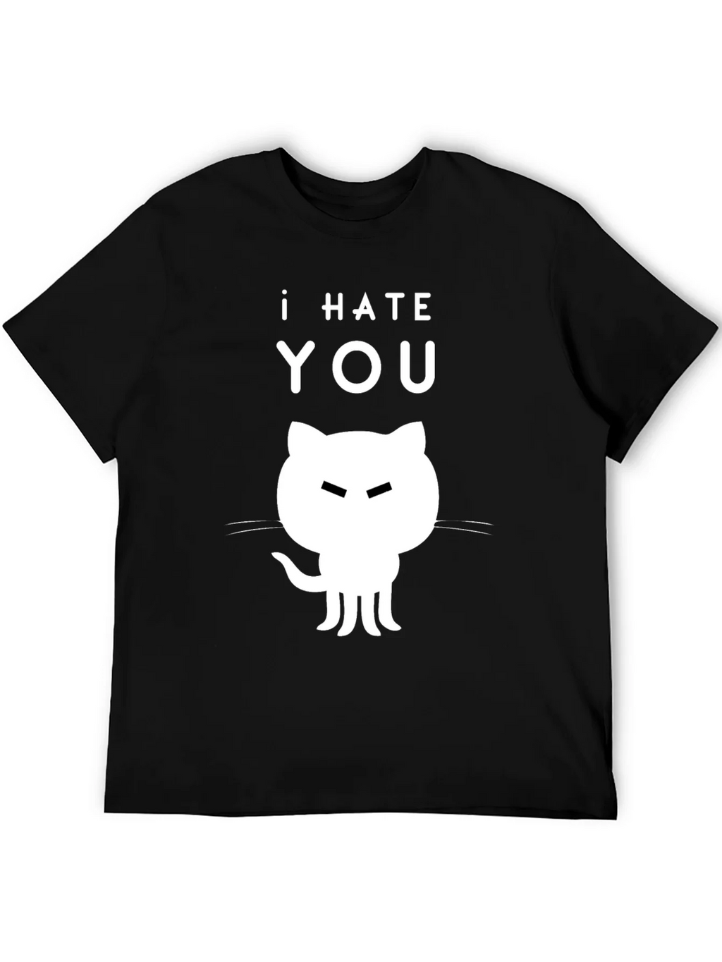 I Hate You Cat T-Shirt - Sarcastic Black Tee product image 4