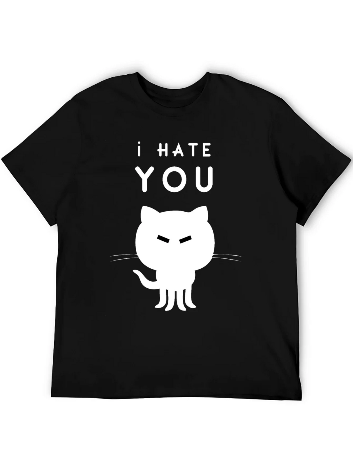 I Hate You Cat T-Shirt - Sarcastic Black Tee product image 4