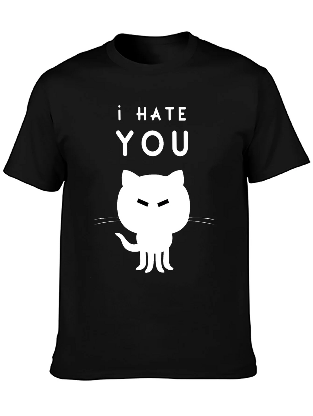 I Hate You Cat T-Shirt - Sarcastic Black Tee product image 3