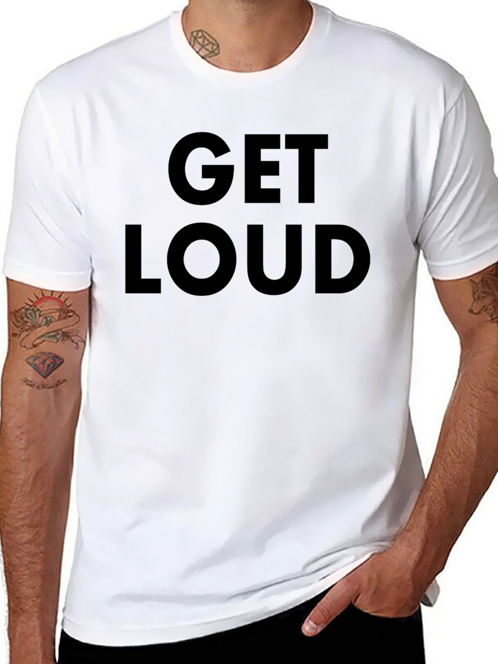 Get Loud Graphic Tee - Black Cotton T-Shirt product image 6