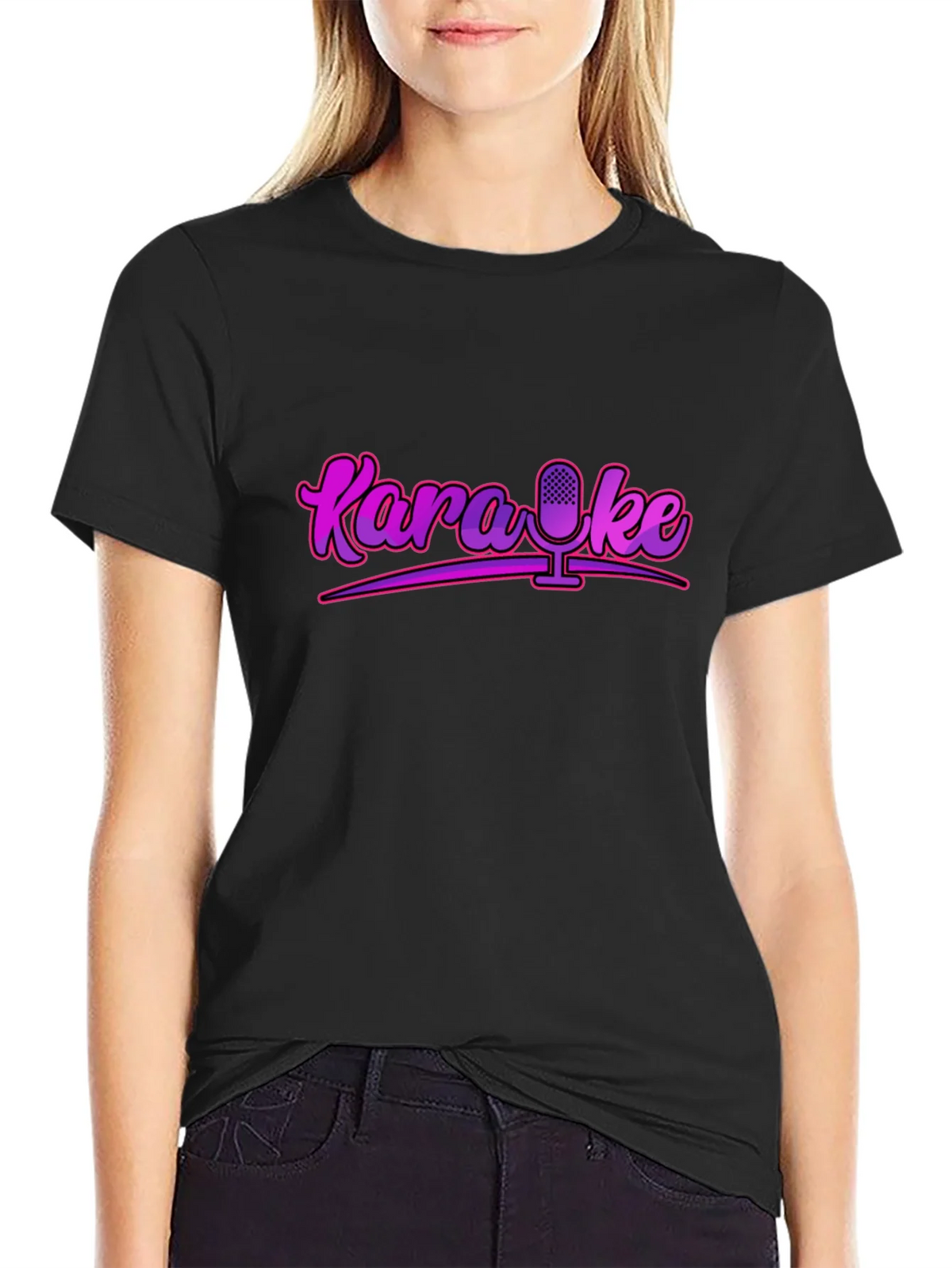 Karaoke Microphone Graphic Tee - Retro Style! product image 2