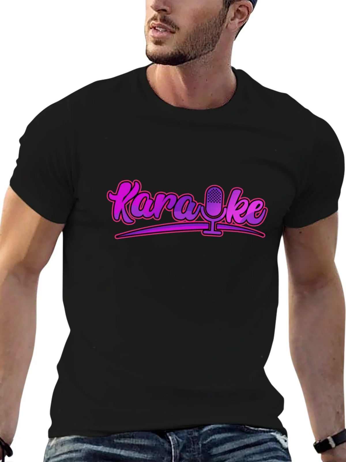 Karaoke Microphone Graphic Tee - Retro Style! product image 4