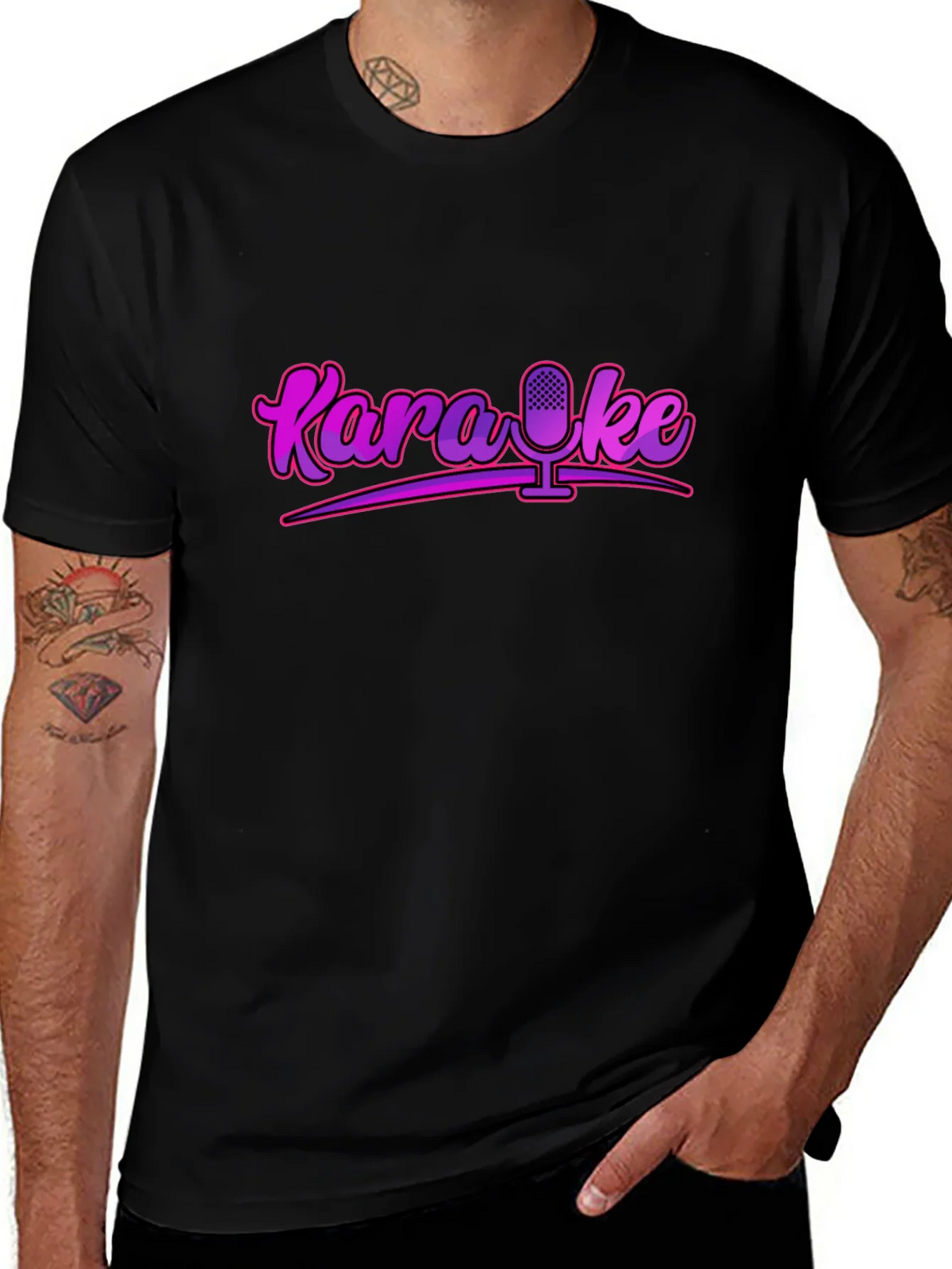 Karaoke Microphone Graphic Tee - Retro Style! product image 1