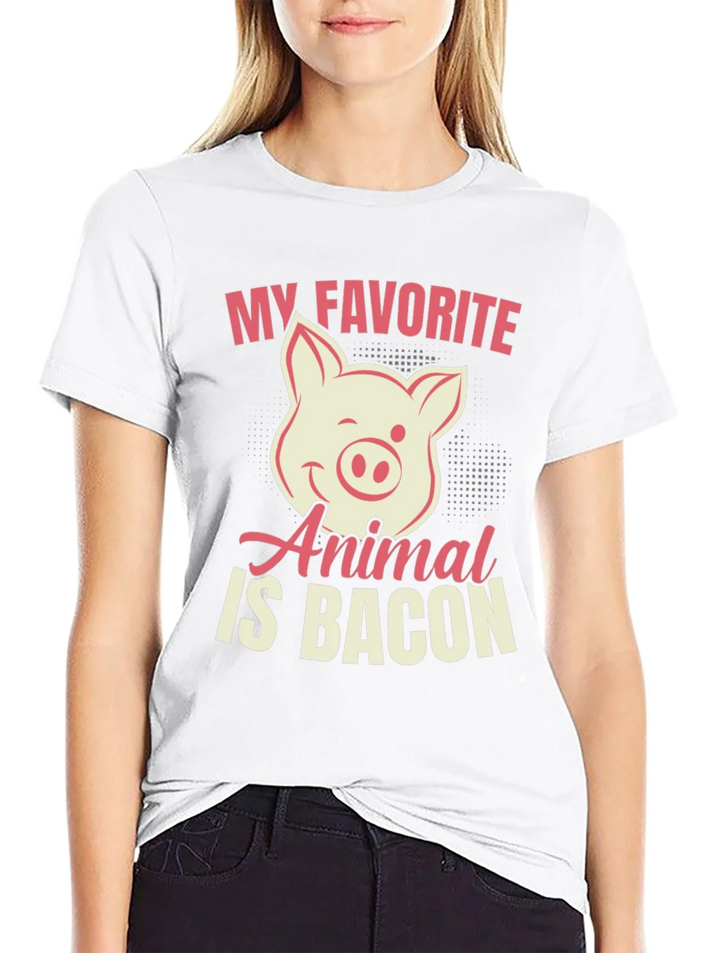 My Favorite Animal Is Bacon Pig Graphic T-Shirt product image 8