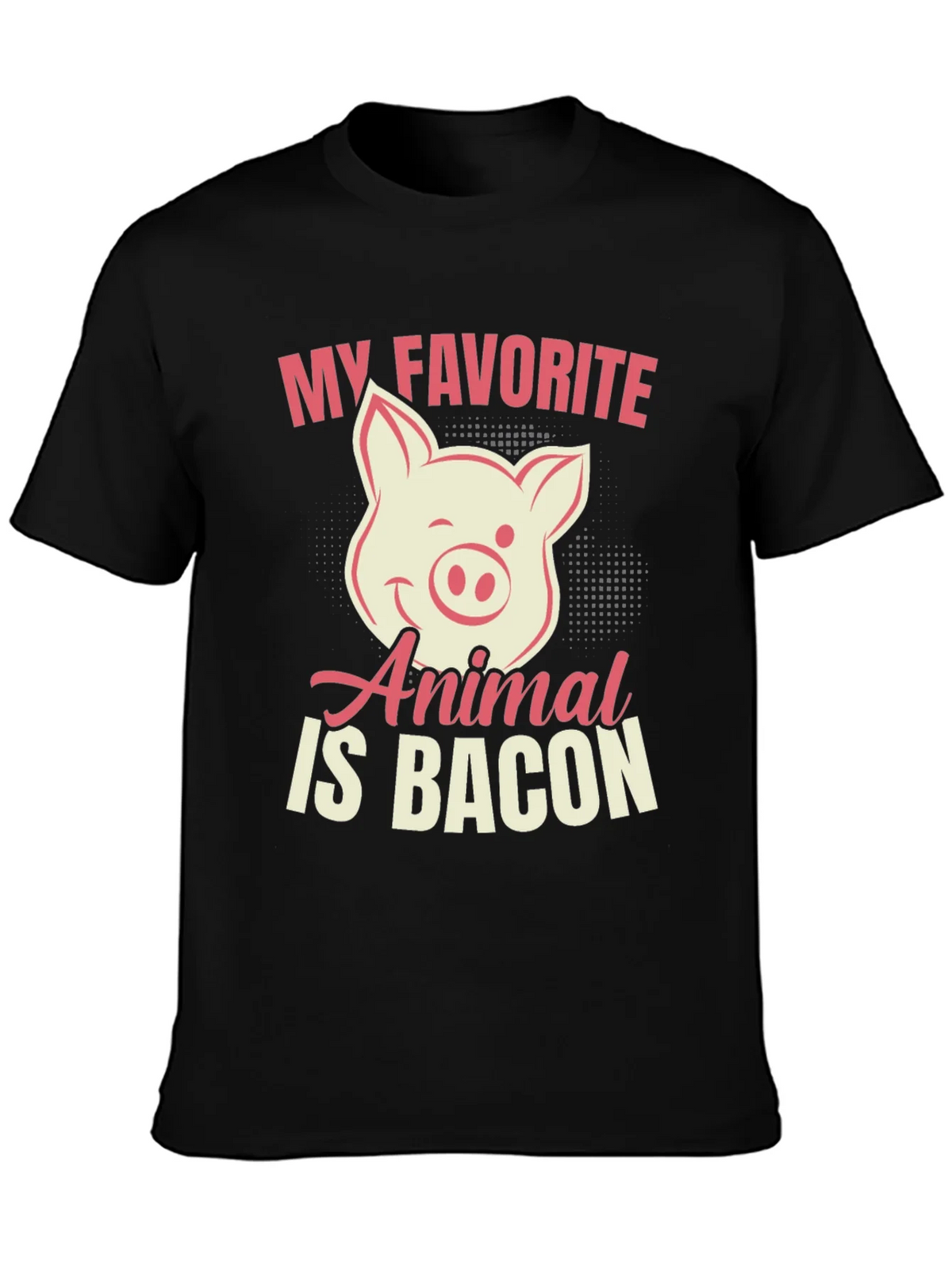 My Favorite Animal Is Bacon Pig Graphic T-Shirt product image 3