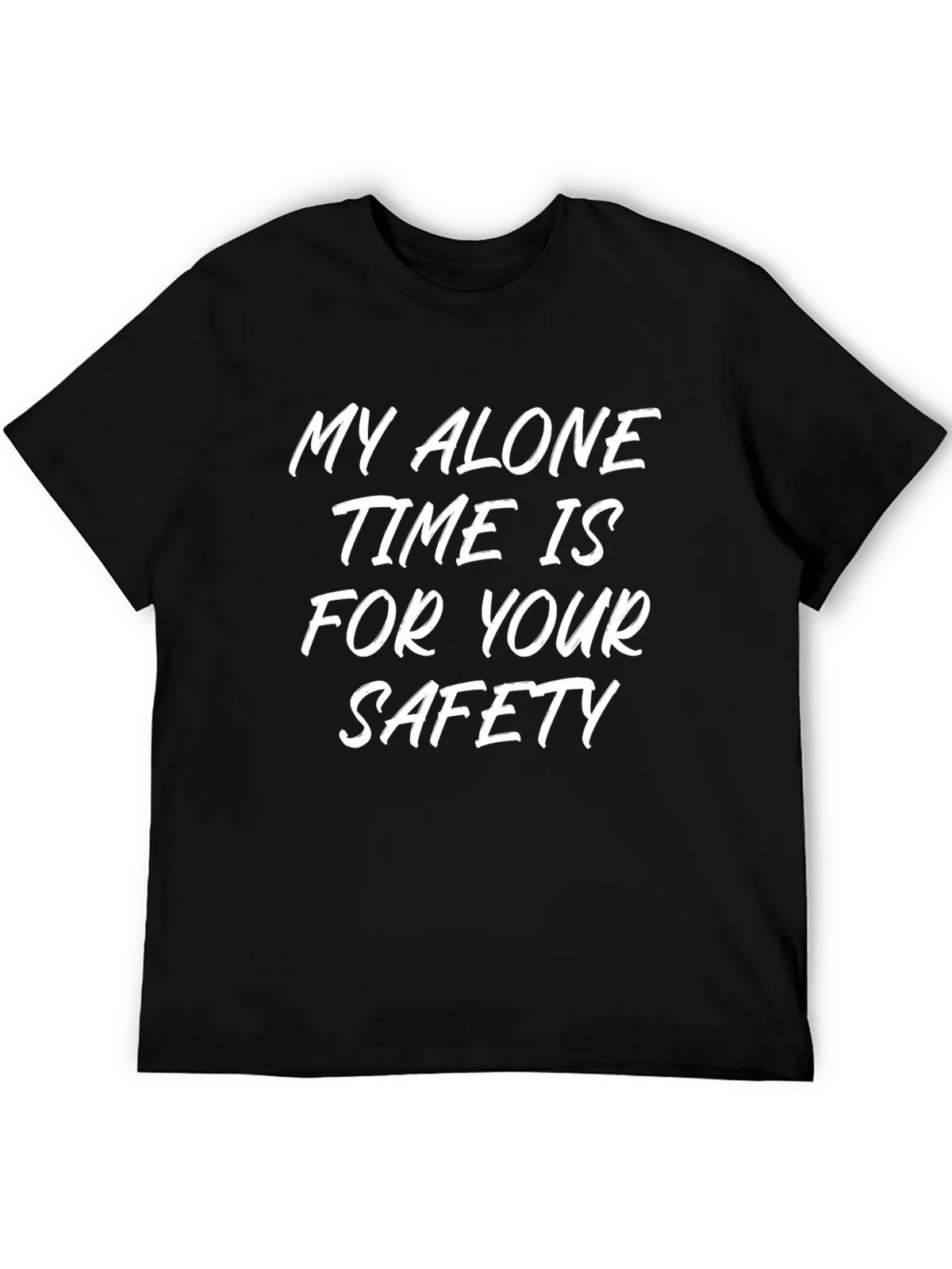 Alone Time Safety Slogan Tee - Black Cotton Shirt product image 5