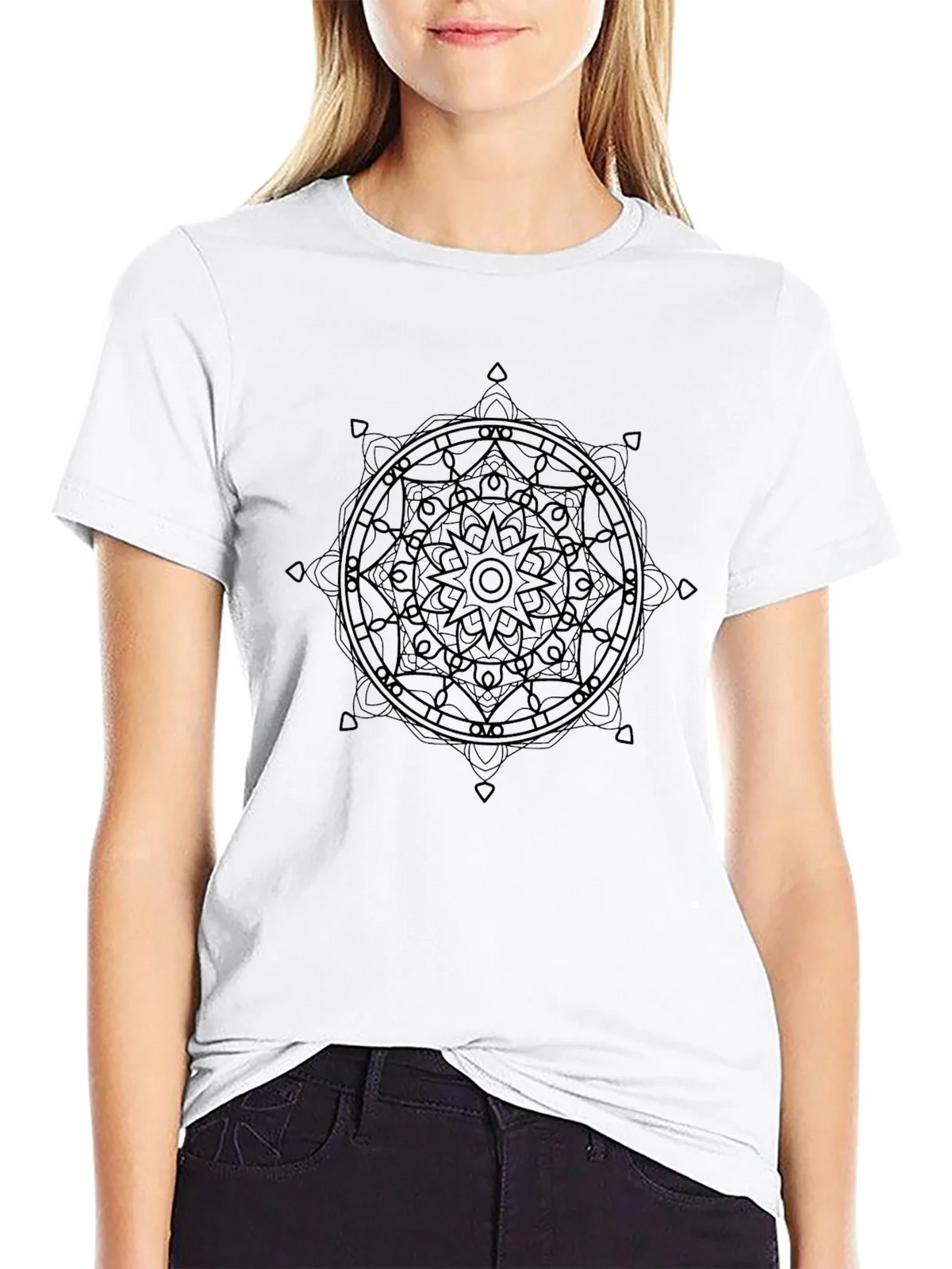 Mandala Graphic Black T-Shirt - Stylish Geometric Design product image 8