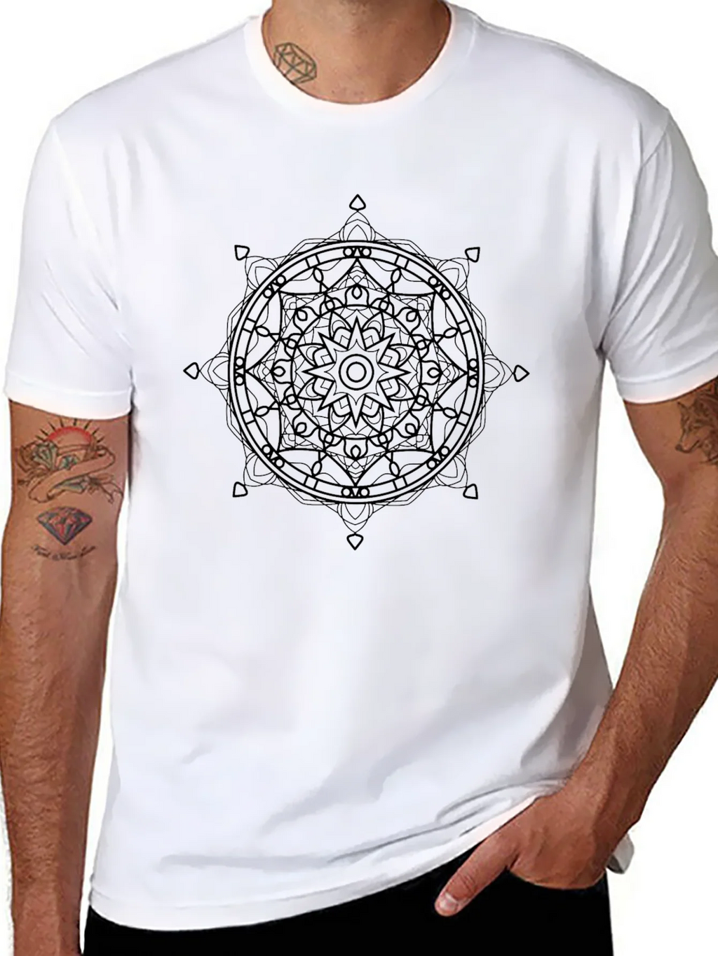 Mandala Graphic Black T-Shirt - Stylish Geometric Design product image 7