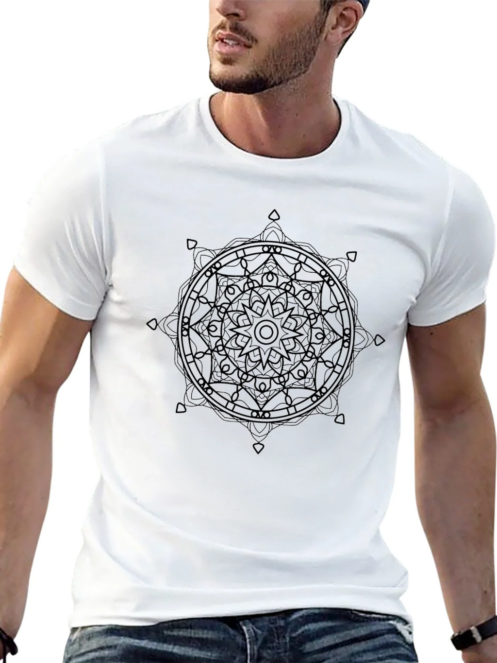 Mandala Graphic Black T-Shirt - Stylish Geometric Design product image 12