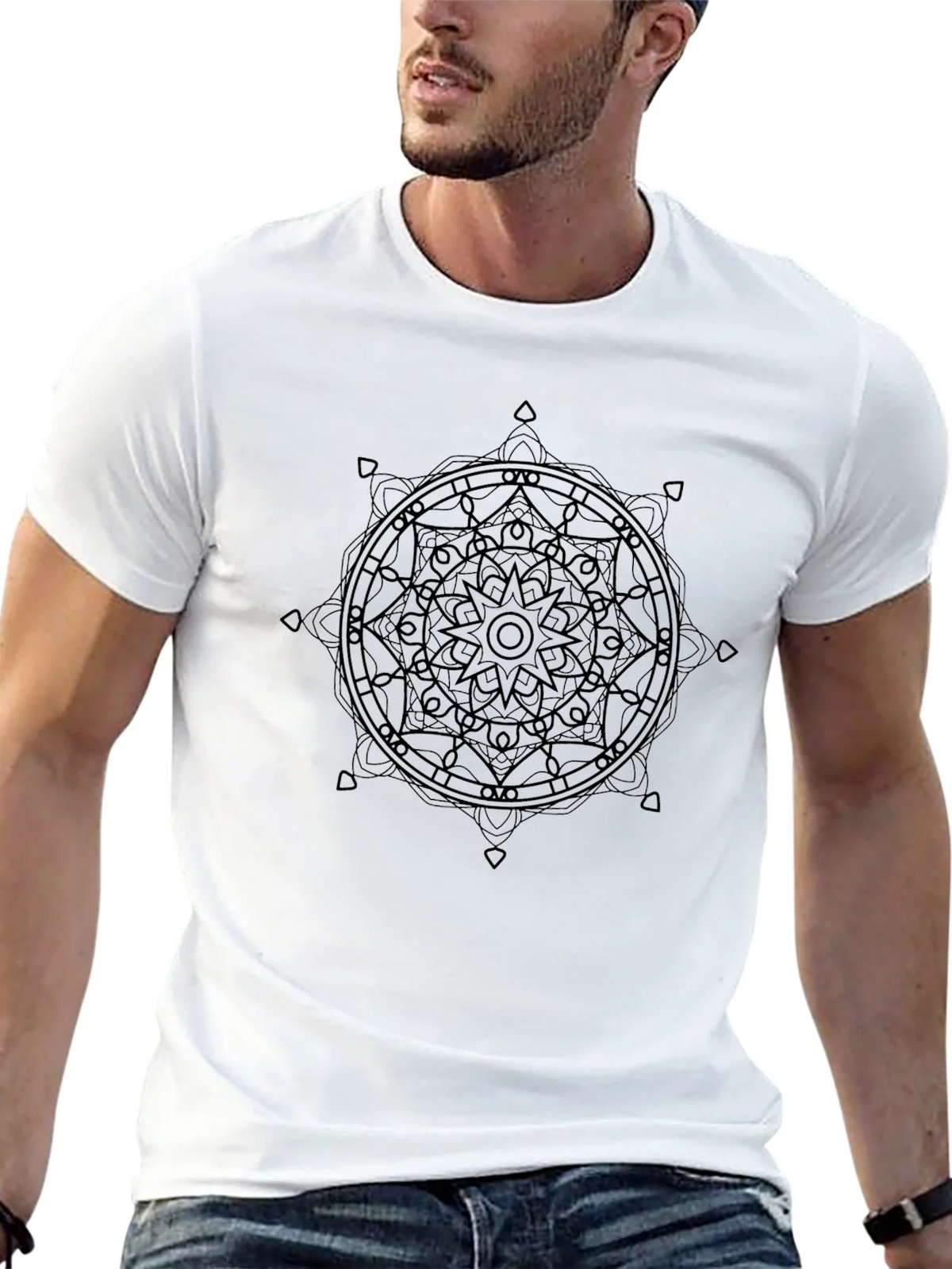 Mandala Graphic Black T-Shirt - Stylish Geometric Design product image 12