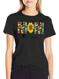 Mom Life Sunflower Graphic Tee - Black product image 1