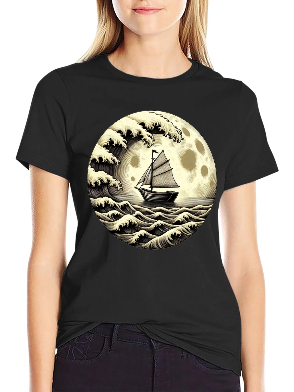 Nautical Moon Boat T-Shirt product image 2