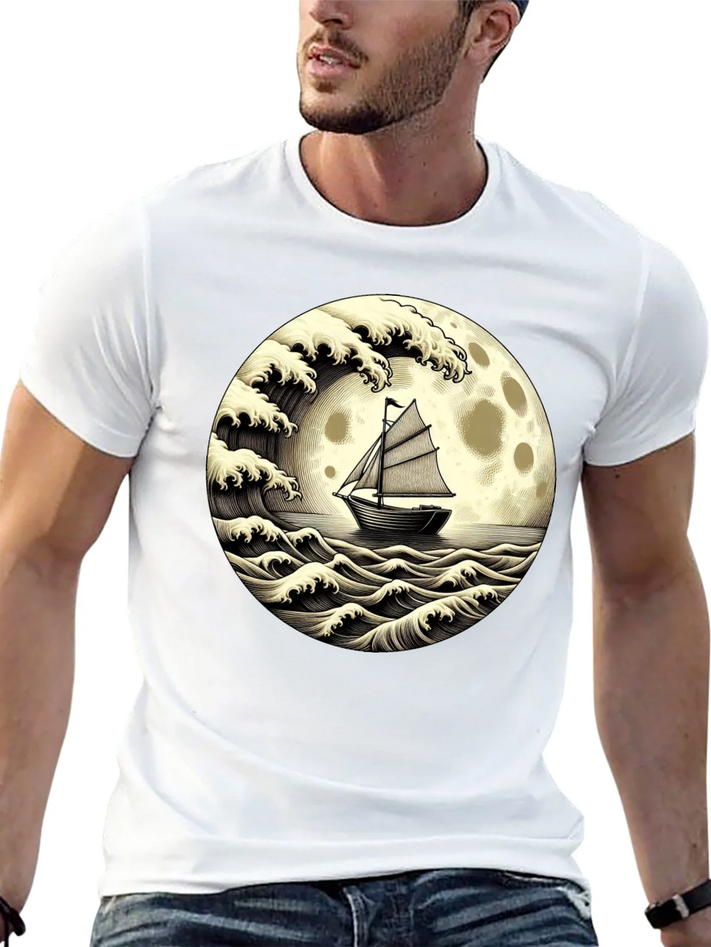 Nautical Moon Boat T-Shirt product image 12