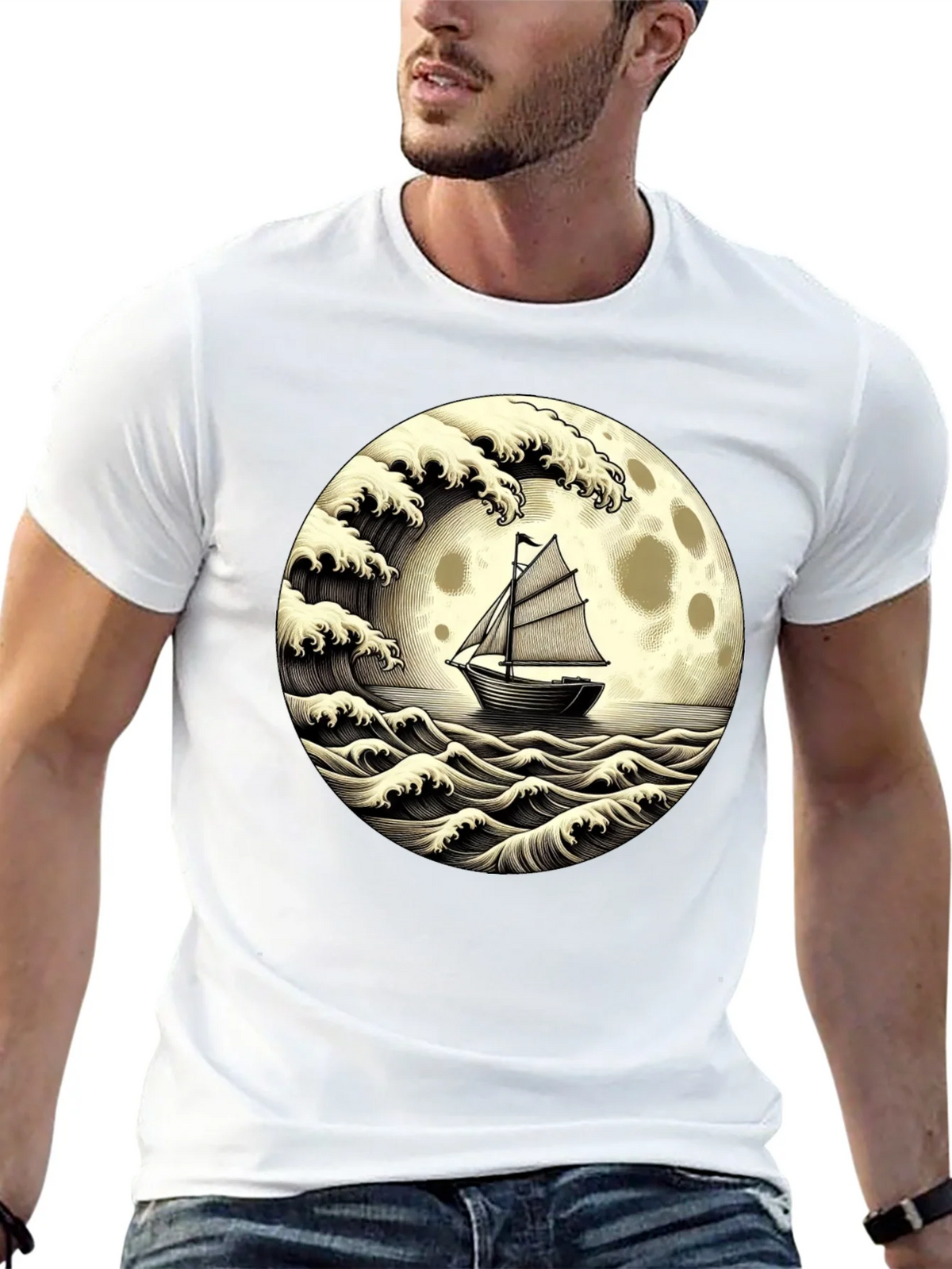 Nautical Moon Boat T-Shirt product image 12