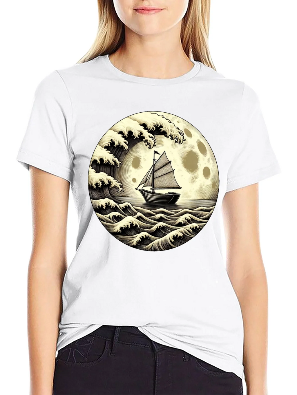 Nautical Moon Boat T-Shirt product image 8