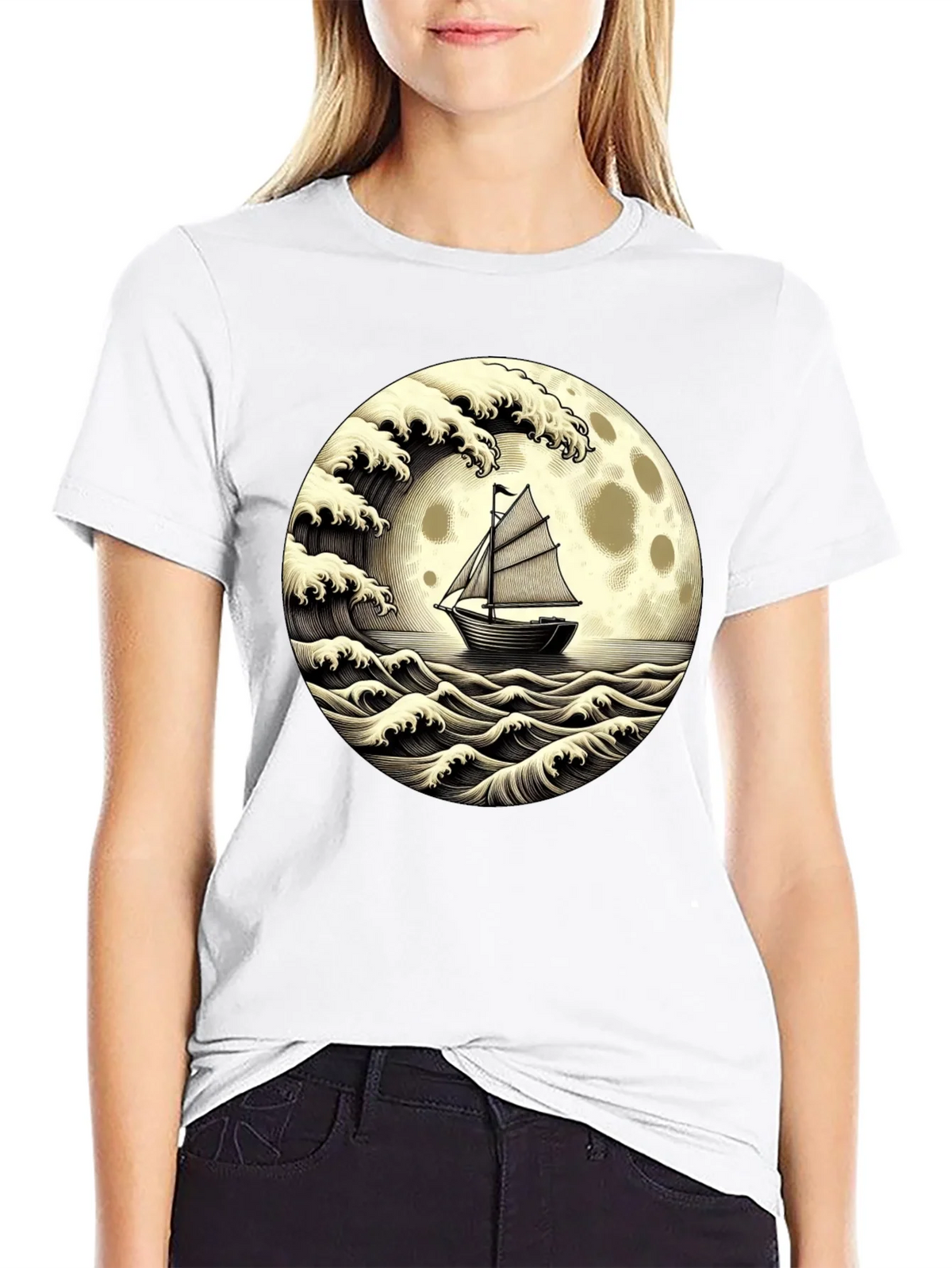 Nautical Moon Boat T-Shirt product image 8