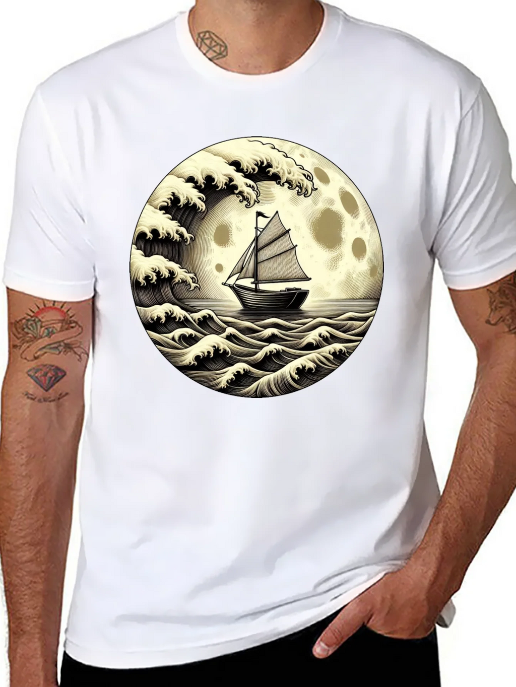 Nautical Moon Boat T-Shirt product image 7