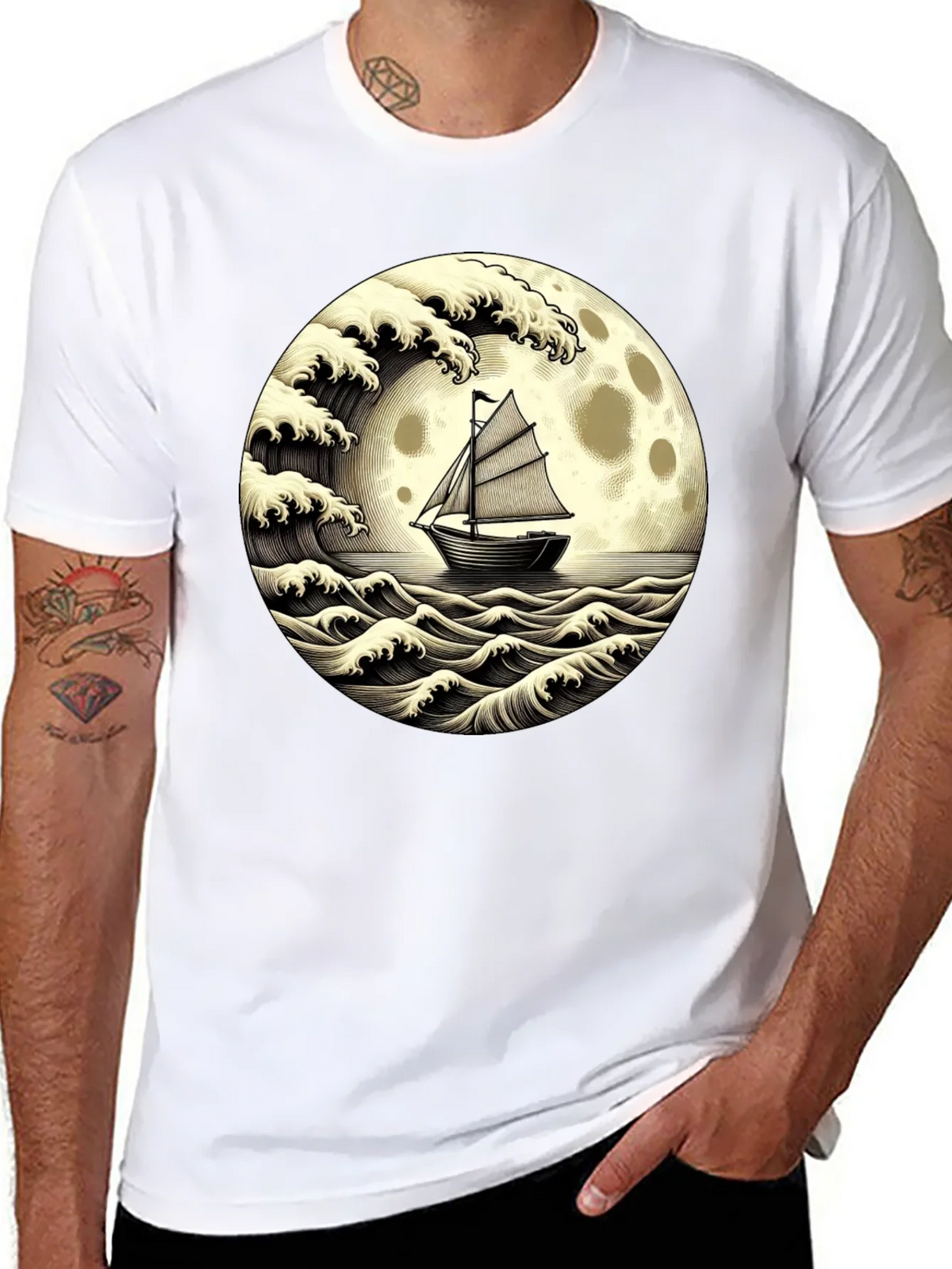 Nautical Moon Boat T-Shirt product image 7