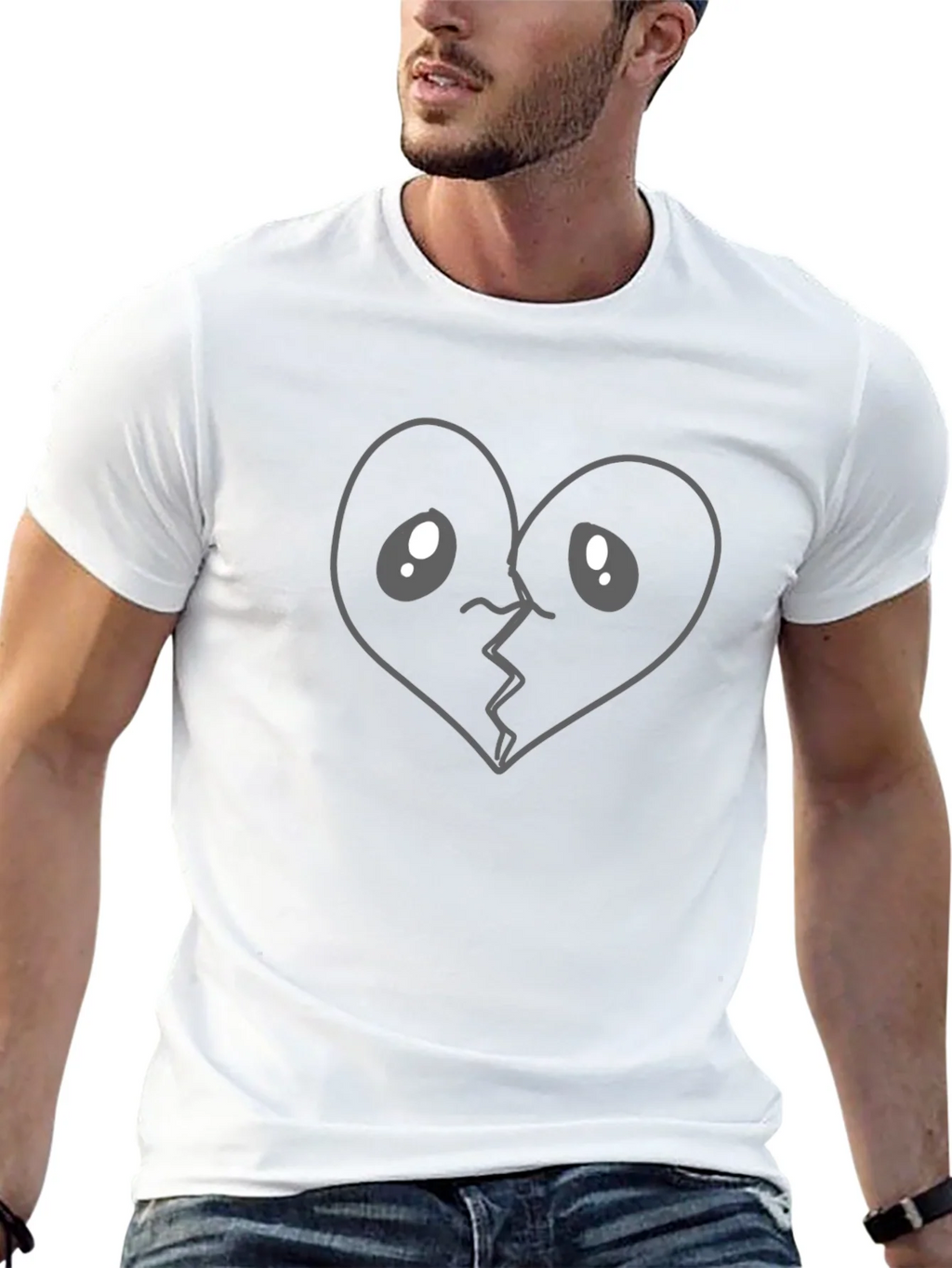 Broken Heart Cartoon Graphic T-Shirt product image 12