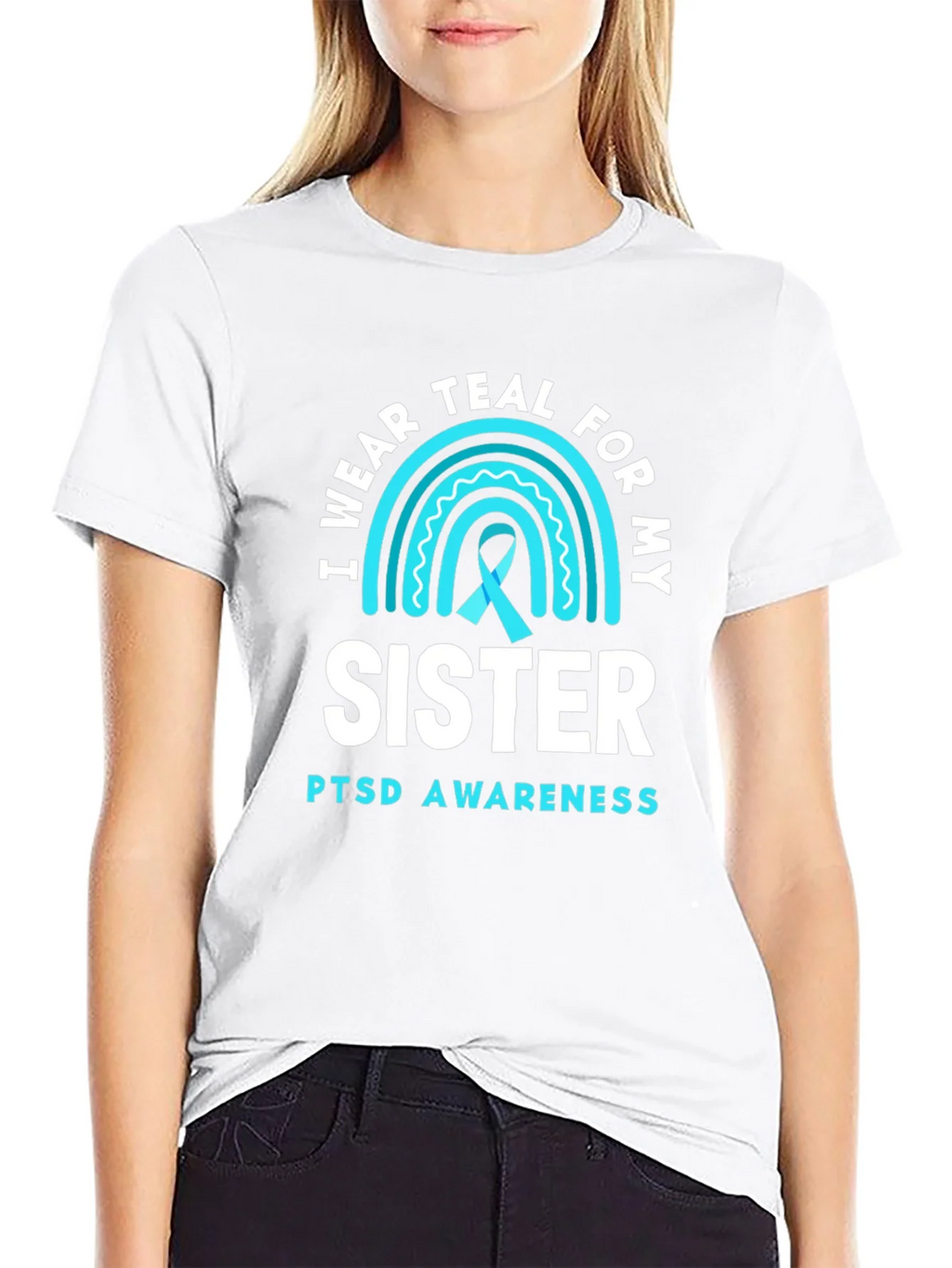 Teal Sister PTSD Awareness T-Shirt product image 4