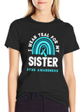 Teal Sister PTSD Awareness T-Shirt product image 1